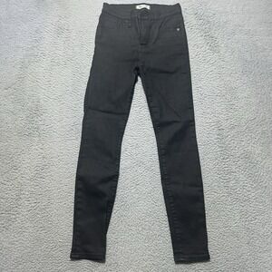 Madewell Women's Skinny Jeans Size 25 Black 9"‎ High-Rise Denim Ankle Grunge
